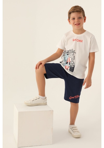 Rolypoly Surf Krem Erkek Çocuk Bermuda Takım 5274-42996 Krem