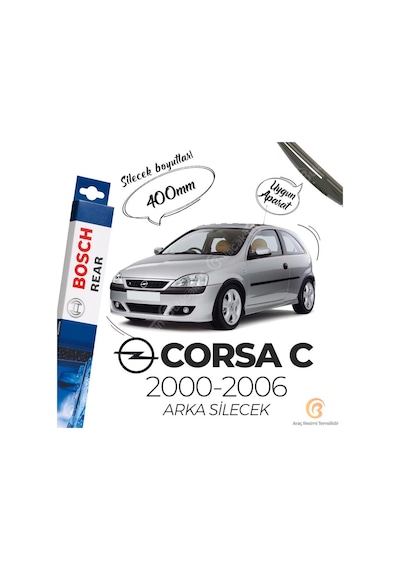 Opel Corsa C Arka Silecek 2000-2006 Bosch Rear  H402