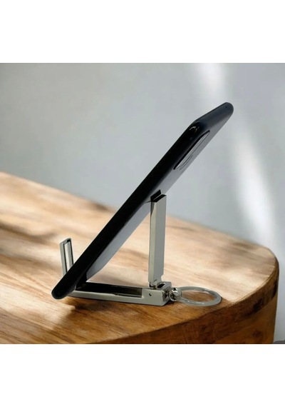 Katlanır Telefon Tutucu Anahtarlık Taşınabilir Metal Stand Aparatı