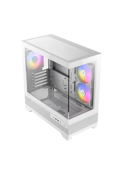 Mini Cx500m Argb Beyaz Micro-atx Mini-ıtx Bilgisayar Kasası, Temperli Cam, Argb Fanlı