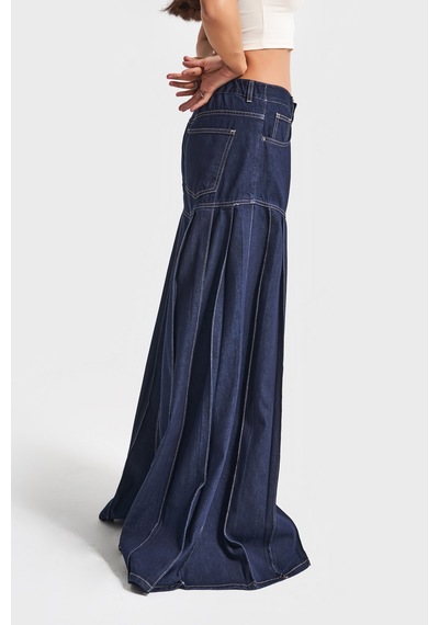 Itsbasic Kadın İndigo Renk 7w5-50 Elephant Leg Fit Süper Bol Kesim Viskon Kumaş Tasarım Denim Jean Itsbasic Kadın İndigo Renk 7w5-50 Elephant Leg Fit Süper Bol Kesim Viskon Kumaş Tasarım Denim Jean