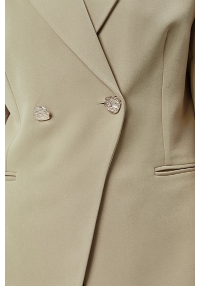 Kadın Kruvaze Kapama Oversize Blazer Ceket Siyah