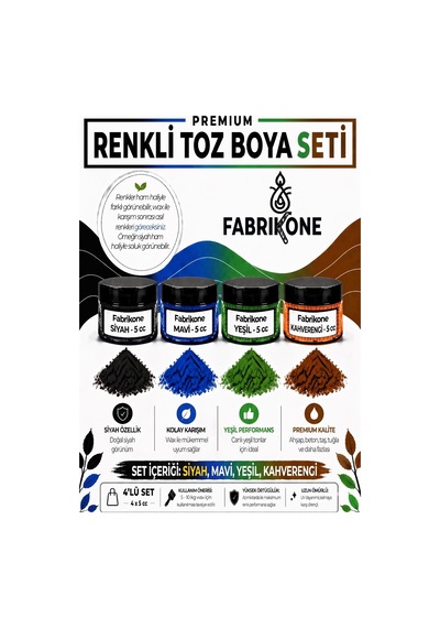 4'lü Set Premium Parafin Soya Wax Toz Mum Boyası Hobi Seti - 5 Cc Siyah, Mavi, Yeşil, Turuncu Bkfab4smyt5g Karışık