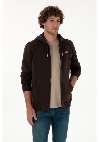 U.S. Polo Assn. Erkek Regular Fit Koyu Kahverengi Şardonlu Örme Hırka 50313755-VR084