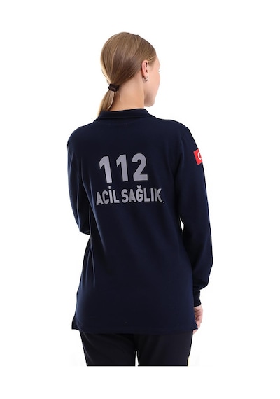 112 Yakalı Tshirt Uzun Kol - Lacivert-6548