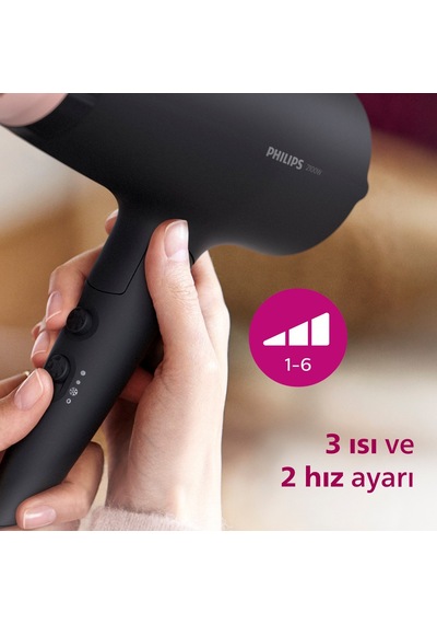 Philips 3000 Serisi Saç Kurutma Makinesi, 2100w, 6 Isı & Hız Ayarı, Thermoprotect Aparatı, Bhd350/06