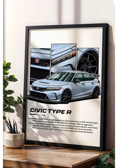 Civic Type R Çerçeveli Tablo - Honda Car Poster
