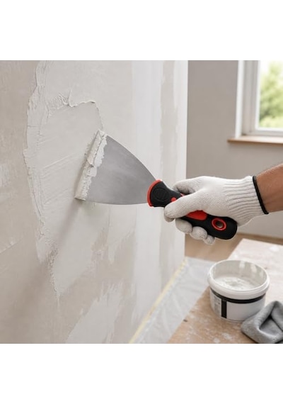 Orret Home Paslanmaz Çelik İnşaat Spatulası Plastik Saplı Macun Spatulası Alçı Boya Kazıma Duvar Tamir Spatulası 100 Mm 001 Siyah
