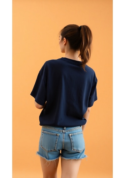 The Future Baskılı Oversize T-shirt Lacivert