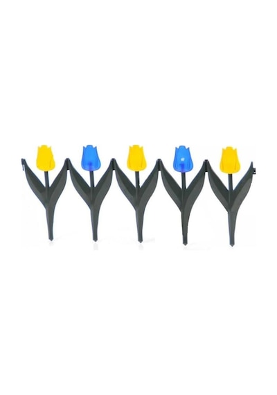 Omnipazar Sy-5996 Lale Plastik Bahçe Çiti 30x75 Cm 4'lü Set Sarı-mavi