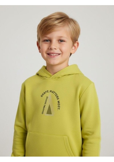 Zekids Erkek Çocuk Pamuklu Neon Yeşil Baskılı Sweatshirt-16701 YESIL