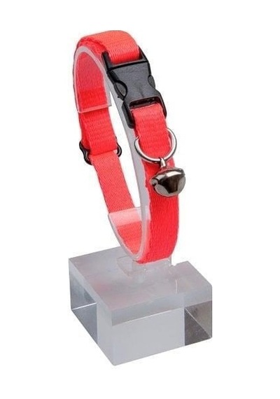 5 Adet Neon Pembe Zilli Ayarlanabilir Kedi Boyun Tasması 22-30 Cm-21506