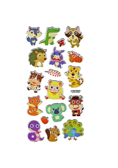 Sticker Kabartmalı Stiker Defter Planlayıcı Etiket Lrı004 -17x9 Cm- Şirin Hayvanlar