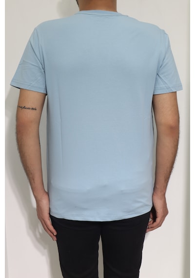 Santa Dmc Tekstil Erkek Düz Spor Kesim Normal Kalıp Bisiklet Yaka T-shirt Mavi