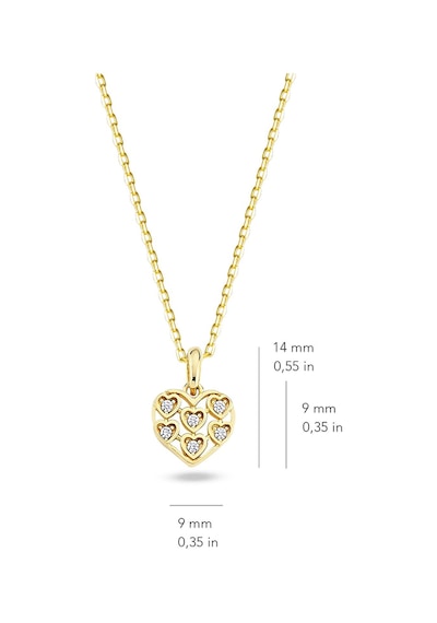 Goldkupe 14 Ayar Altın Taşlı Kalp Kolye 1.94 Gr-5499