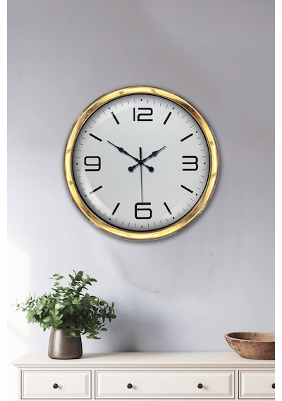 Gold Lüks 40 Cm Metal Modern Duvar Saati Diğer