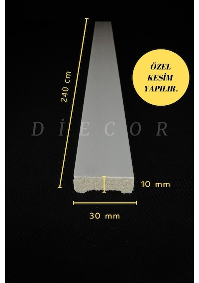 Diecor Dekoratif Boyanabilir 1 Adet 3 Cm Düz Polistren Duvar Çıtası Beyaz 30 X 10 Model:xa240