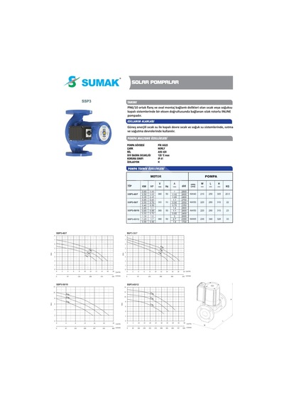 Sumak Ssp3-65/12 Flanşlı Sirkülasyon Dn65-380V