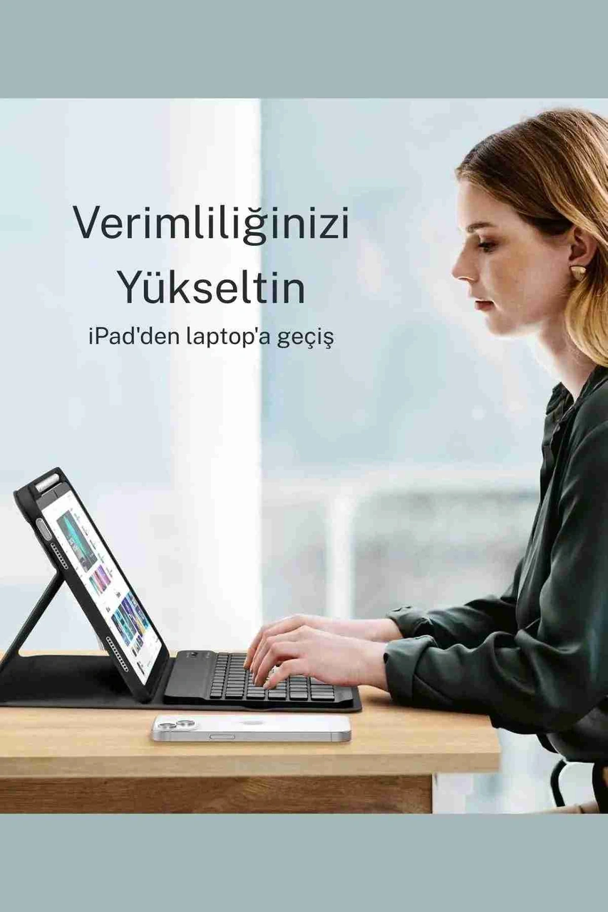 Samsung Galaxy Tab S6 Lite P610/p615/p613/p619 Uyumlu Klavyeli Tablet Kılıfı Klavye + Stand