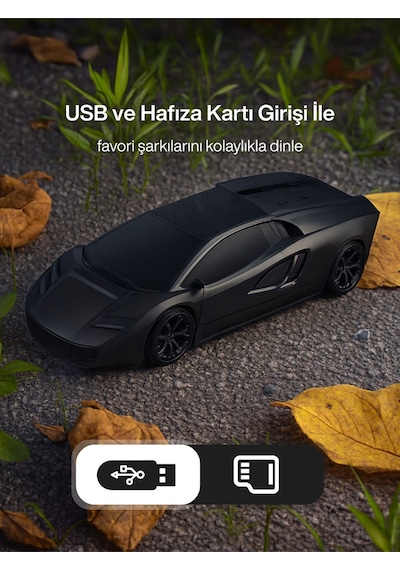 Yeni Nesil Araba Modelli Bluetooth Hoparlör I Usb Girişli I Hafıza Kartlı I Type-c Şarj Girişli