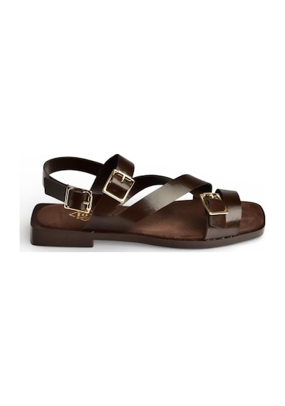 Fox Shoes Y458702660 Kahverengi Rustik Toka Detaylı Kadın Sandalet Kahverengi