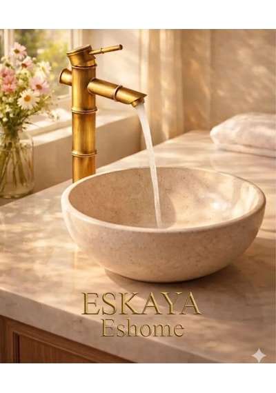 Eshome Lüks Banyo Bataryası Pirinç Gövde Çanak Lavabo Uyumlu Modern Tasarım Musluk Altın - Gold