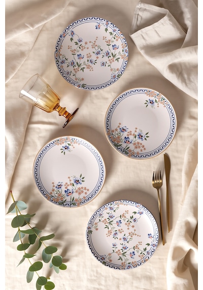 Keramika Botanica Pasta Tabağı 20 Cm 4 Adet 22015-16 Çok renkli