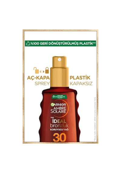 Garnier Ambre Solaire Bronzlaştırıcı Koruyucu Yağ SPF 30 150 ML