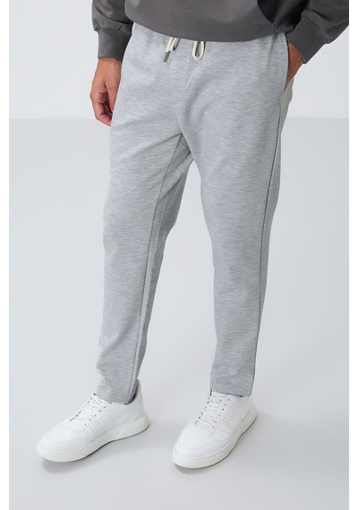 Tommy Life Gri Yüzeyi Dokulu Standart Fit Erkek Eşofman Alt - 82155