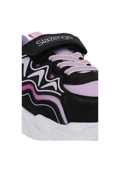 Slazenger Explorer I Kız Çocuk Cırt Cırtlı Siyah / Mor Günlük Spor Ayakkabısı Siyah - Mor