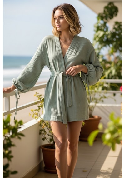 Combattente Exclusive Products Yeni Sezon Müslin Kimono - Bağlamalı Kol Detayı, Lüks Oversize Kadın Kimono - Oeko-tex Sertifikalı Kumaş Çağla Yeşili Combattente Exclusive Products Yeni Sezon Müslin Kimono - Bağlamalı Kol Detayı, Lüks Oversize Kadın Kimono - Oeko-tex Sertifikalı Kumaş Çağla Yeşili