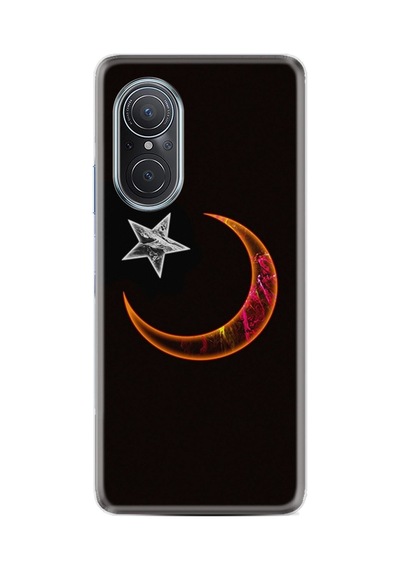 Huawei Nova 9 Se Kılıf Resimli Desenli Silikon Platinium Series Ay Yıldız 1884