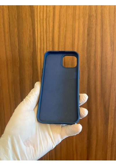 Apple iPhone Uyumlu 13/14 Leopar Baskılı İçi Kadife Silikon Telefon Kılıfı Lacivert