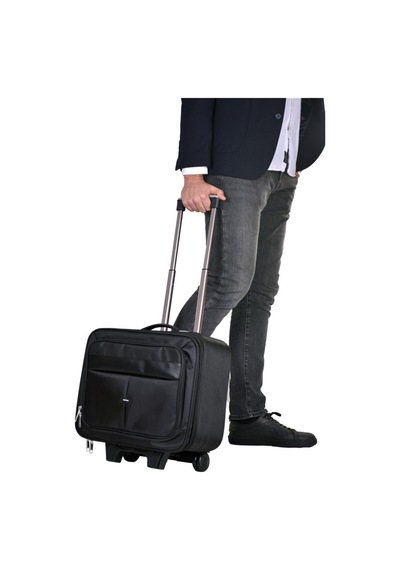 Çekçekli Orta Boy Lüx Kasalı Siyah Pilot, Evrak, Laptop, Notebook Çantası Karışık