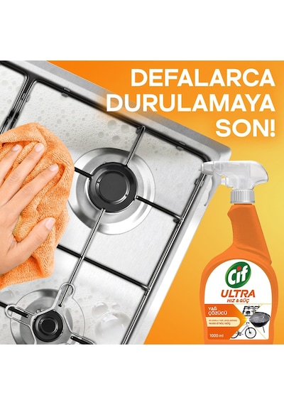 Cif Ultra Hız & Güç Yağ Çözücü Leke ve Kir Çıkarıcı Sprey 3 x 1 L