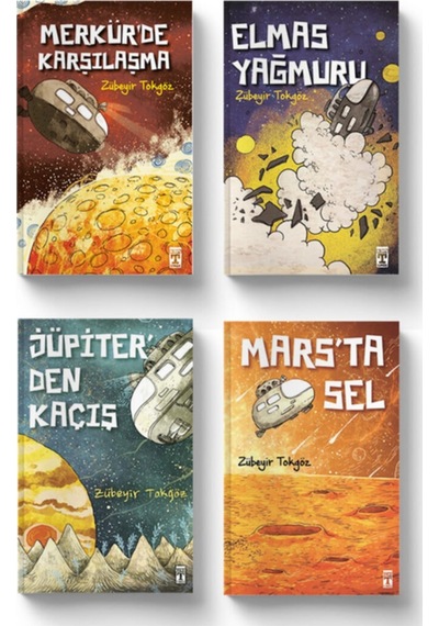 Timaş İlk Gençlik Uzay Maceraları Seti (4 Kitap) Jüpiter'den Kaçış - Mars'ta Sel - Elmas Yağmuru Merkür'de Karşılaşma