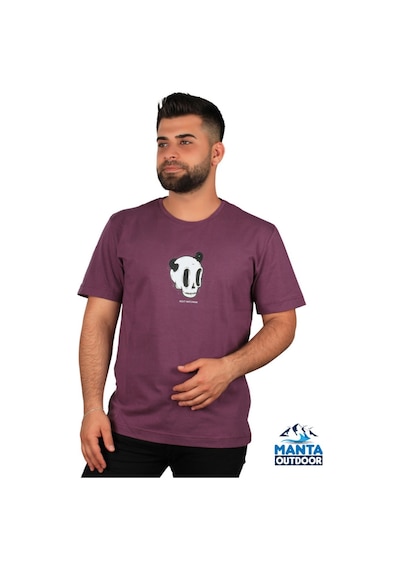 Manta MNT 2307-1 Kuru Kafa Baskılı Erkek T-Shirt Bordo