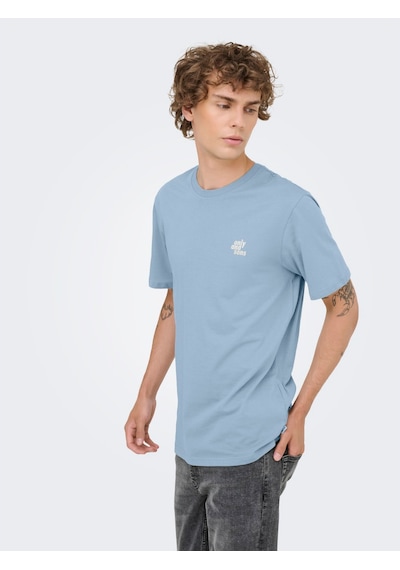 Only & Sons Maxim Erkek Mavi Tişört 22036952-skw
