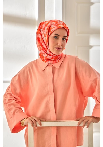 Silk Home Velora Eşarp 161001-38 Turuncu, Pudra, Somon, Pembe