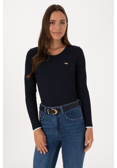 U.S. Polo Assn. Kadın Lacivert Bisiklet Yaka Kazak 50314780-VR033
