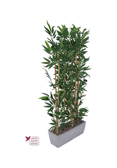 Yapay Çiçek Sitesi Bohem Saksıda Premium 8 Çubuklu Yapay Bambu Separatör 170 Cm Spa Ve Güzellik Merkezi Dekorasyonu Yeşil