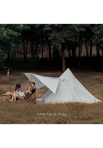 Wildland Ön Tenteli 2 Kapılı Mini Tipi 4 Kişilik Çadır Kamp Çadırı Gri