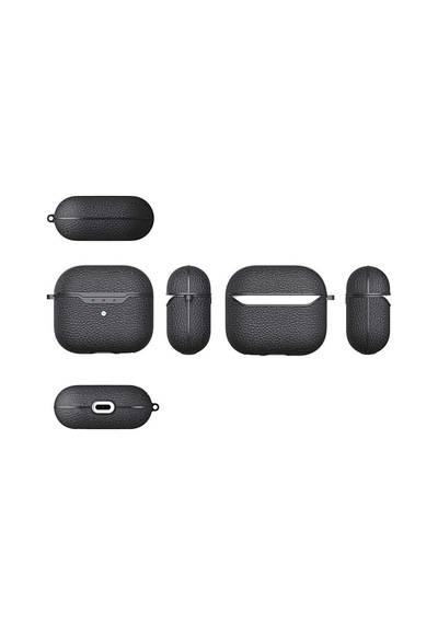 Apple Uyumlu AirPods 3. Nesil Kılıf Deri Tarzı Silikon Kılıf 03 Siyah