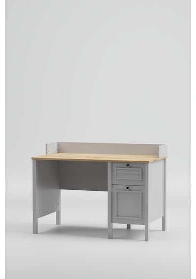 Taiga Çekmeceli Çalışma Masası 120x87x65 Cm Buz Gri - Retro Tasarım Antrasit