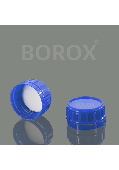 Borox Plastik Yuvarlak Mavi Kilit Kapaklı Numune Şişe 5 x 500 ML