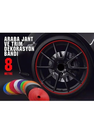 Carub Araba Jant Fitili Lastik Jant Trim Bandı 8 Metre Mavi