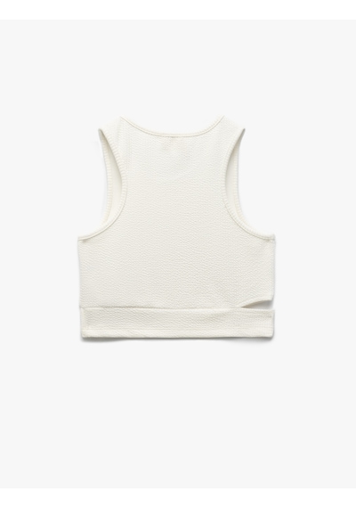 Koton Pencere Detaylı Slim Fit Bürümcük Kolsuz Bisiklet Yaka Crop Atlet Beyaz 5skg30020ak Beyaz Koton Pencere Detaylı Slim Fit Bürümcük Kolsuz Bisiklet Yaka Crop Atlet Beyaz 5skg30020ak Beyaz