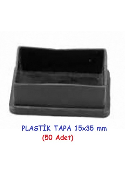 Plastikprofil İç Tapa 50 Adet 15x35 Siyah Siyah Mat