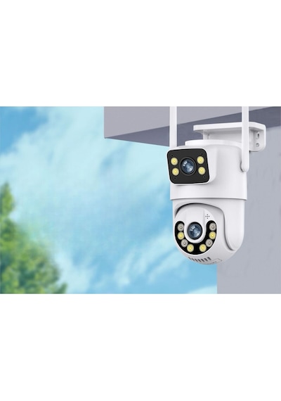Full Hd 1080p Ip66 Wifi Akıllı Haraket Sensörlü Takip Su Geçirmez 2+2mp 4mp Çift Lens İp Kamera