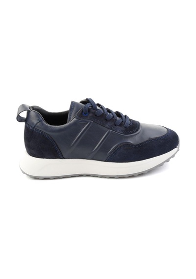 Bambi Lacivert Napa Hakiki Deri Erkek Sneaker E01774057943